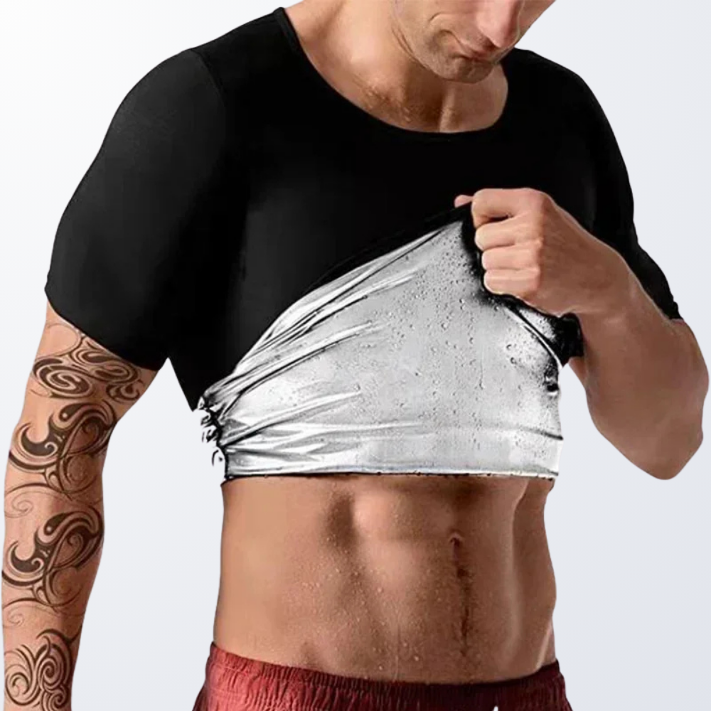 Men Sweat Sauna T-shirt Waist Trainer Suit Body Shapers