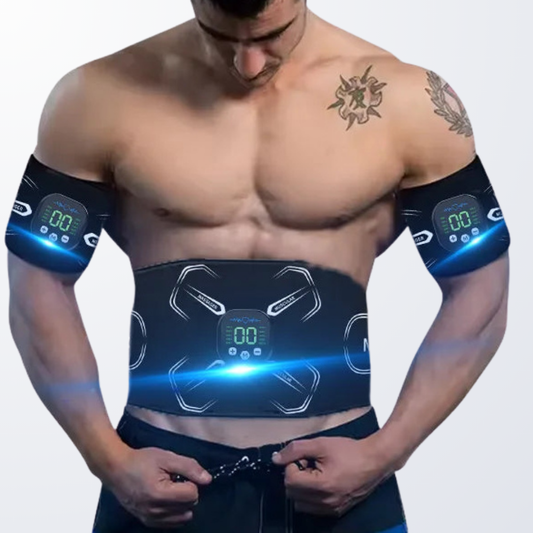 Portable EMS Muscle Stimulator Set – Electric Abdominal Belt & Arm
