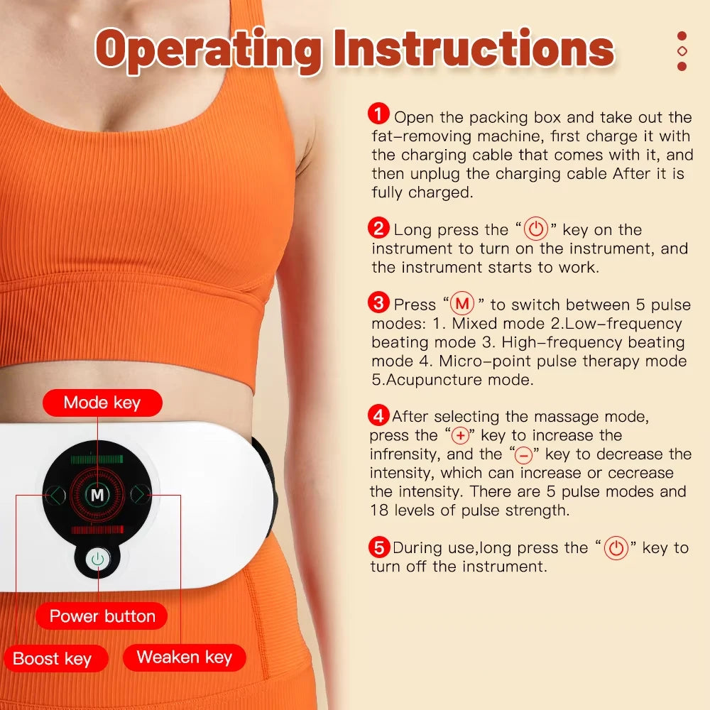 EMS Abdominal Slim Massager Electric Waist Trainer Fat Cellulite