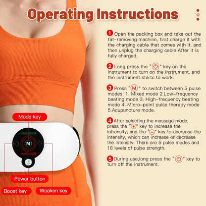 EMS Abdominal Slim Massager Electric Waist Trainer Fat Cellulite