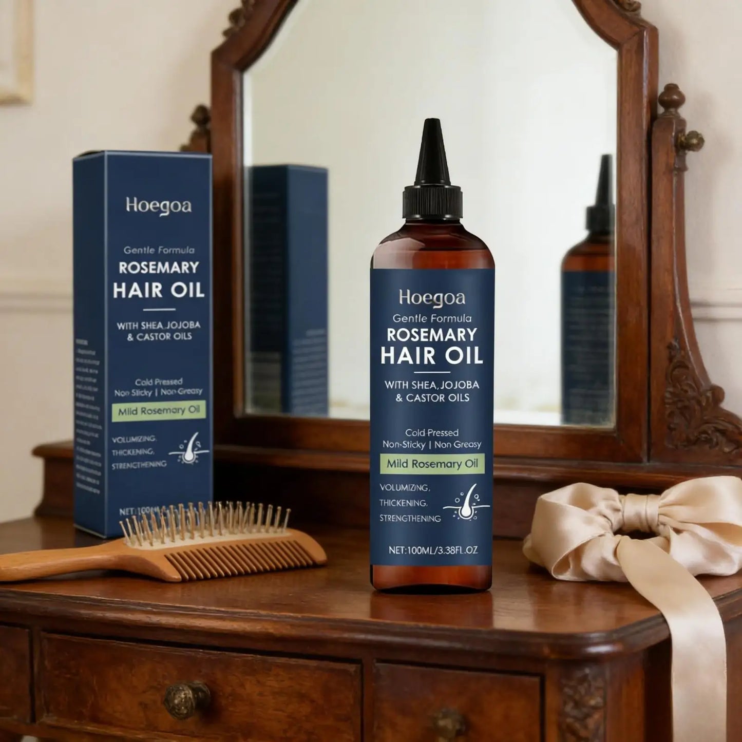 Hoegoa Rosemary Oil for Hair Growth Products Thicken Smooth Hair