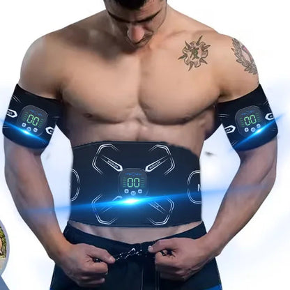 Portable EMS Muscle Stimulator Set – Electric Abdominal Belt & Arm