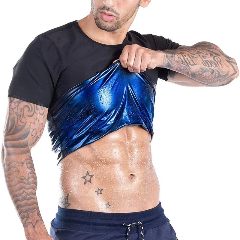 Men Sweat Sauna T-shirt Waist Trainer Suit Body Shapers