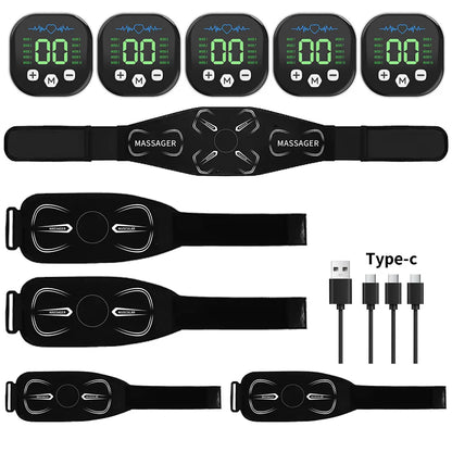 Portable EMS Muscle Stimulator Set – Electric Abdominal Belt & Arm