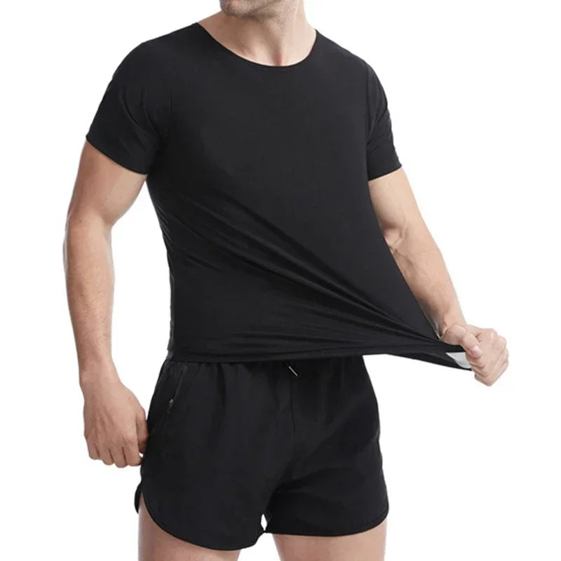 Men Sweat Sauna T-shirt Waist Trainer Suit Body Shapers