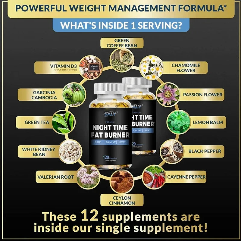Nighttime Fat Burning Supplement - Promotes Sleep Quality,