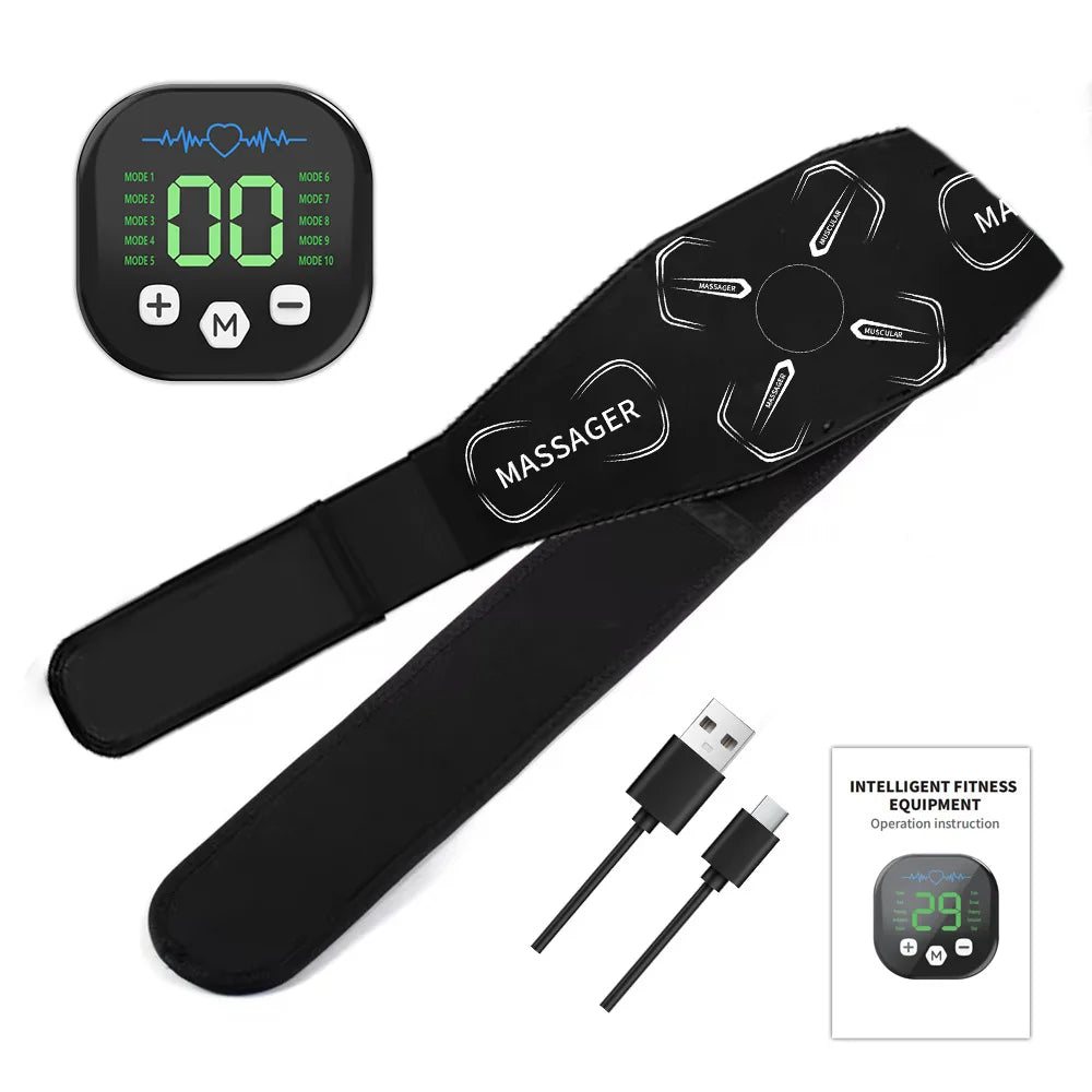 Portable EMS Muscle Stimulator Set – Electric Abdominal Belt & Arm
