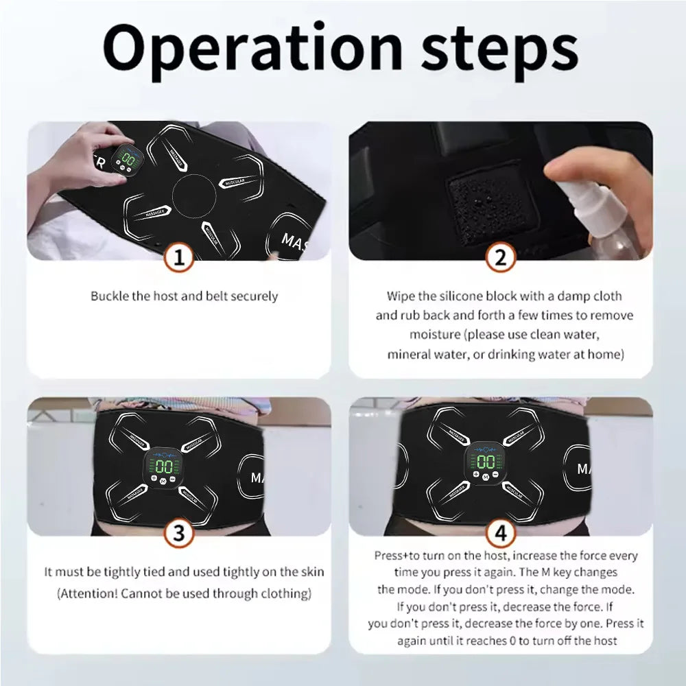 Portable EMS Muscle Stimulator Set – Electric Abdominal Belt & Arm