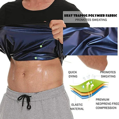 Men Sweat Sauna T-shirt Waist Trainer Suit Body Shapers