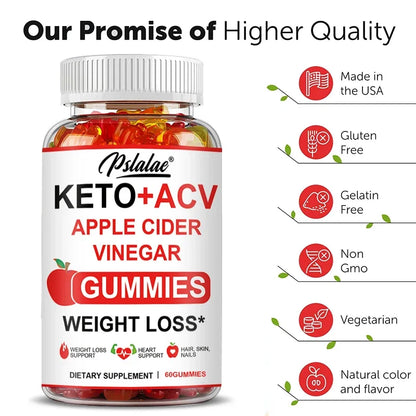 Keto Apple Cider Vinegar Gummies -  Helps with Weight Loss, Whitens