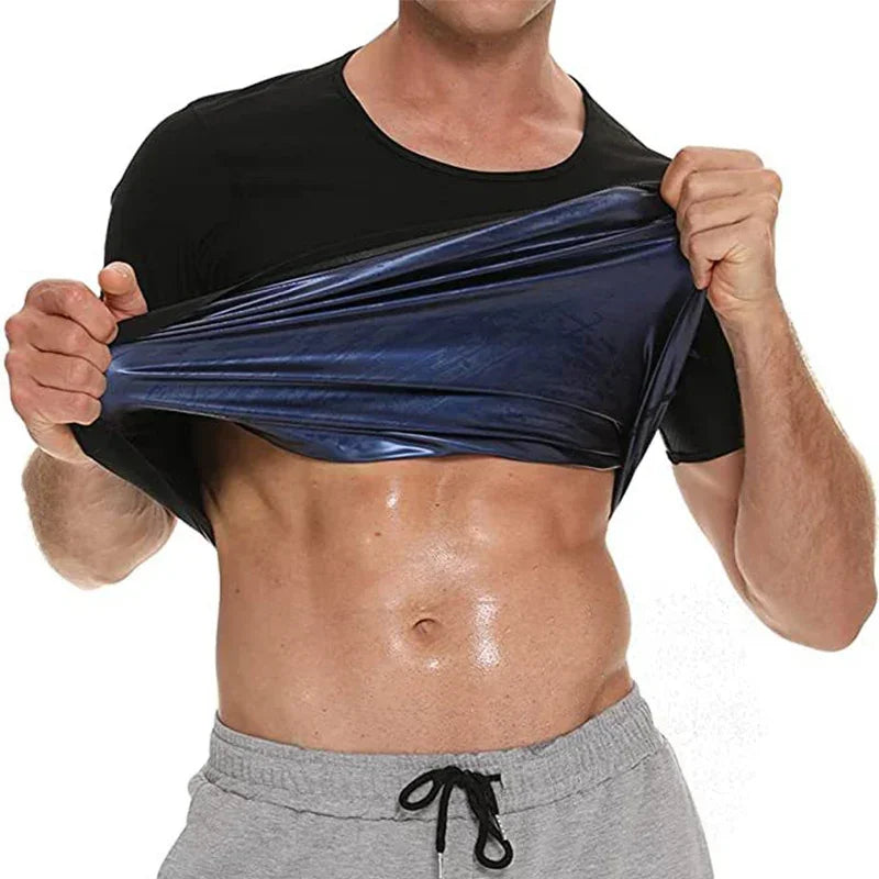 Men Sweat Sauna T-shirt Waist Trainer Suit Body Shapers