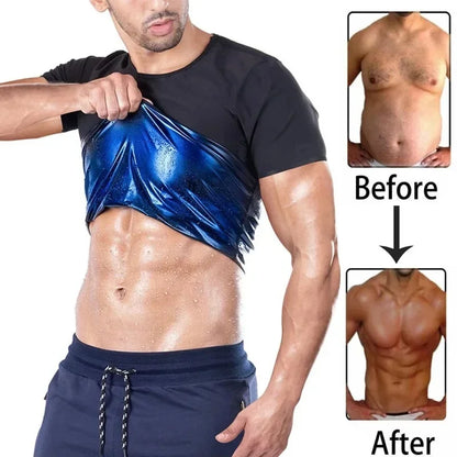 Men Sweat Sauna T-shirt Waist Trainer Suit Body Shapers