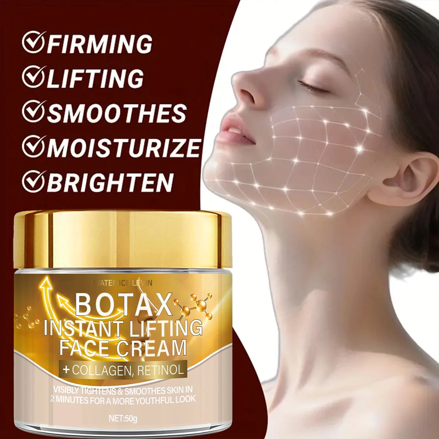 Botax Instant Lifting Face Cream Collagen Retinol Formula Firms